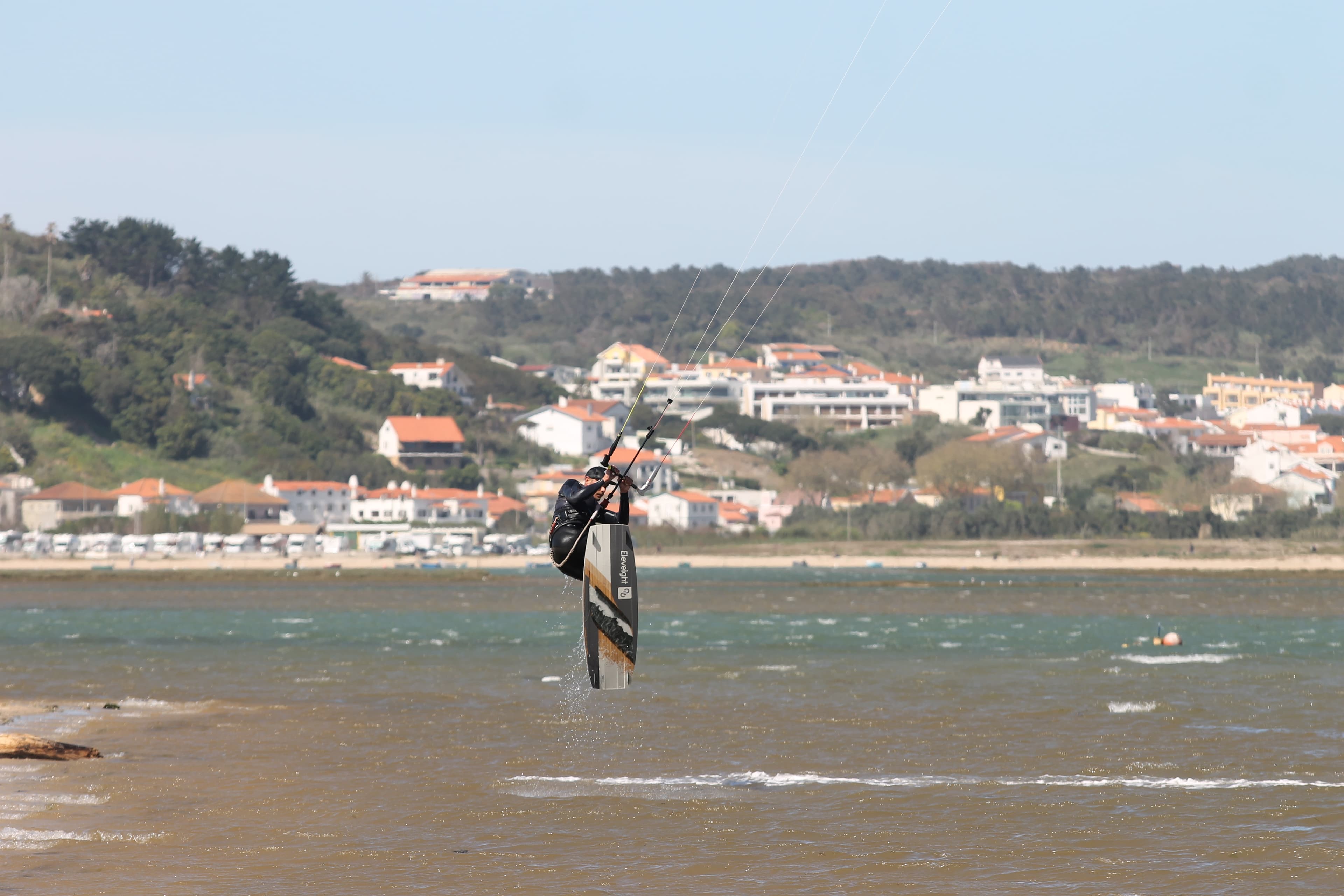 Advanced rider performing a jump on the lagoon