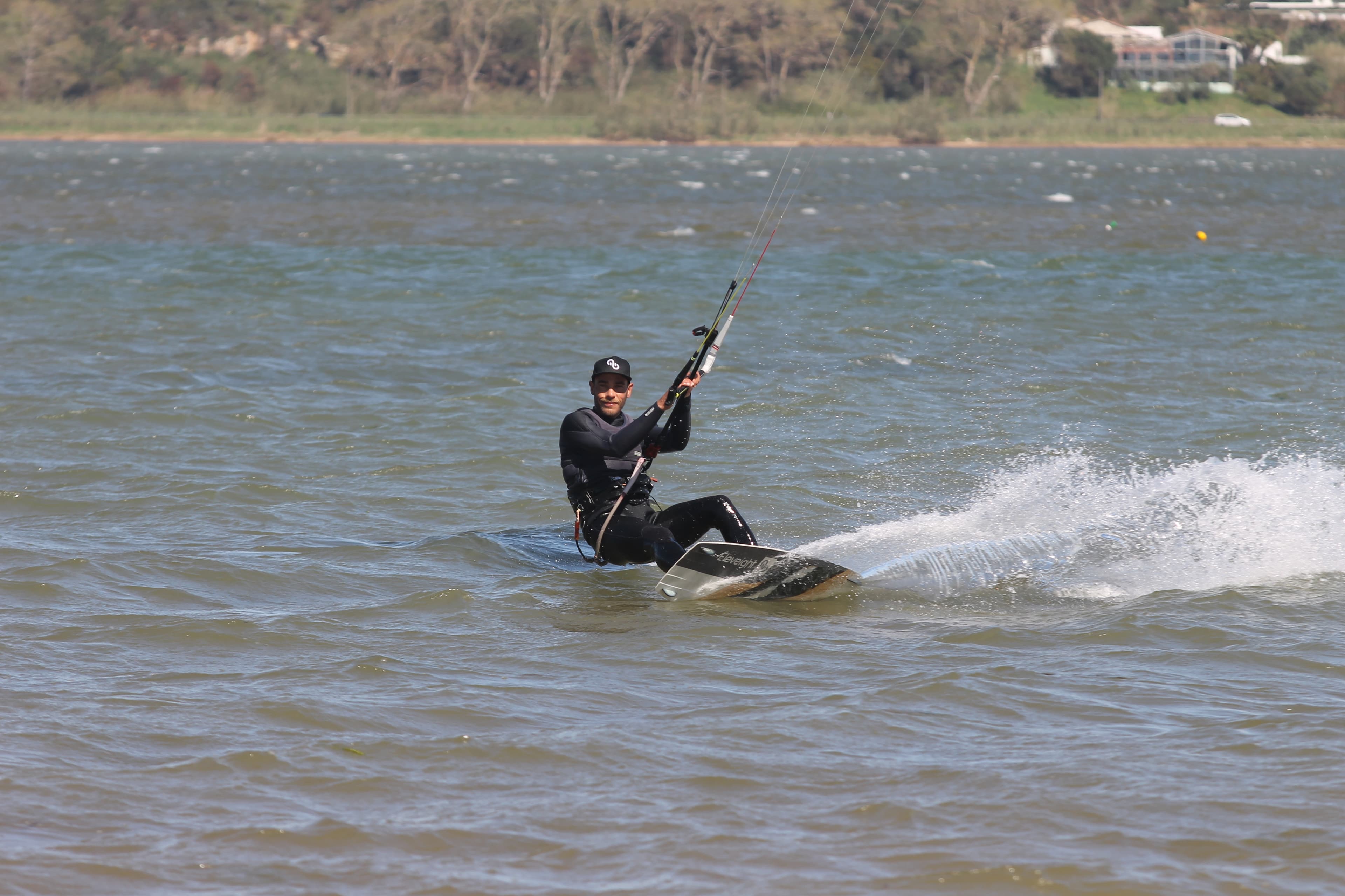 Peter riding at the lagoon