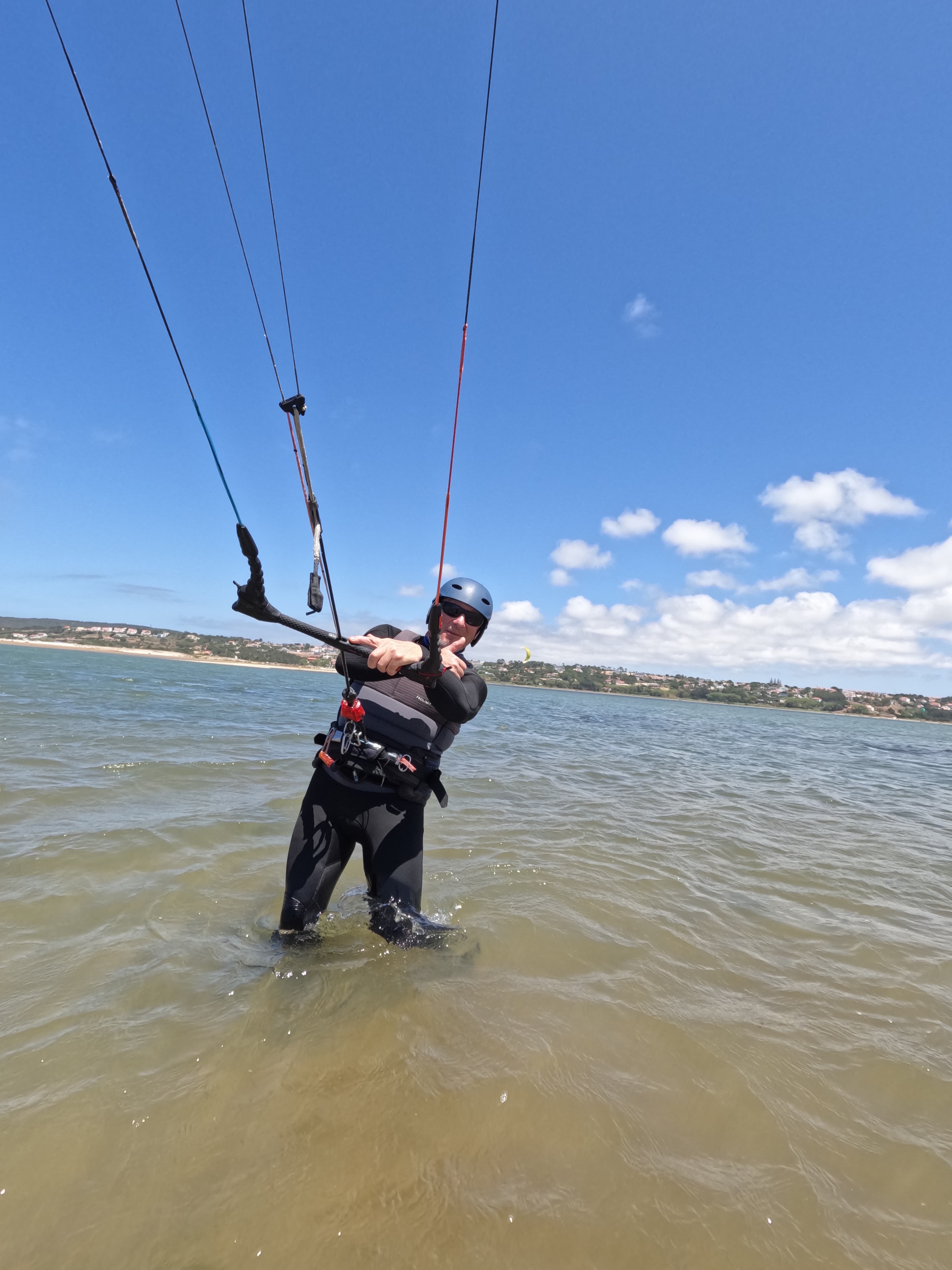 Student learning water start technique